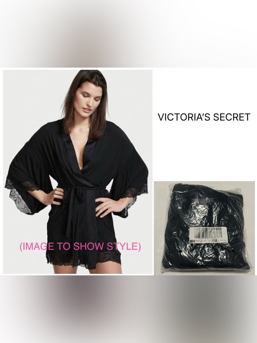 VICTORIA’S SECRET - M/L - NWT - BLACK HEAVENLY SUPERSOFT KIMONO / ROBE